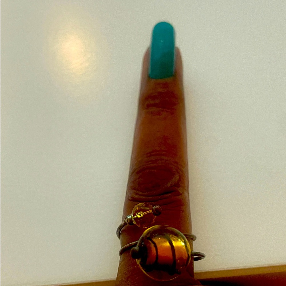 Gold and Silver Ring with Blue Accent
